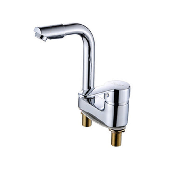 Chrom Rundwaschbeckenarmatur mit schwenkbarem Auslauf für das Badezimmer
