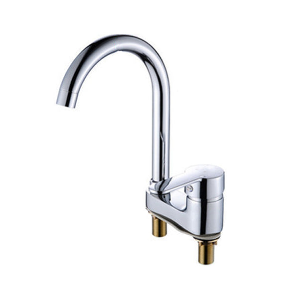 Chrom Rundwaschbeckenarmatur mit schwenkbarem Auslauf für das Badezimmer