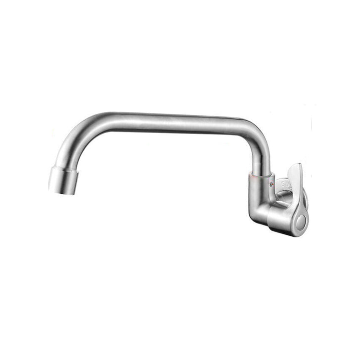 Moderner Brücken Wasserhahn 304 Edelstahl Knopfgriff Schwenkauslauf Wandmontierter Wasserhahn