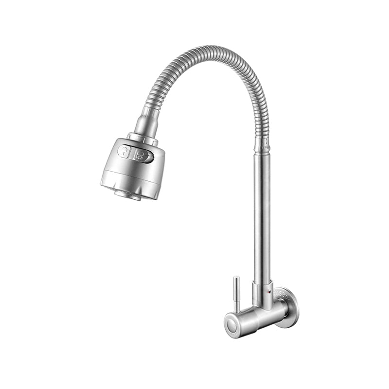 Moderner Brücken Wasserhahn 304 Edelstahl Knopfgriff Schwenkauslauf Wandmontierter Wasserhahn