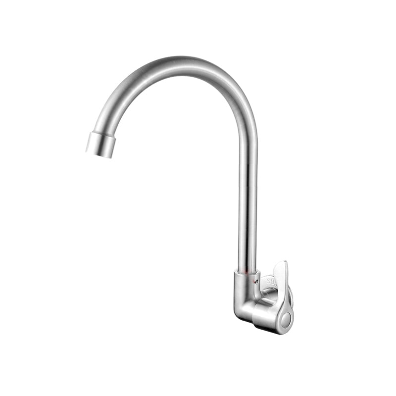 Moderner Brücken Wasserhahn 304 Edelstahl Knopfgriff Schwenkauslauf Wandmontierter Wasserhahn