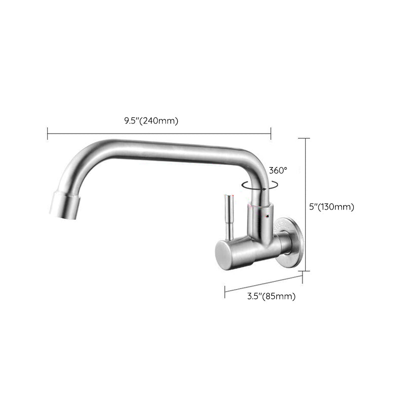 Moderner Brücken Wasserhahn 304 Edelstahl Knopfgriff Schwenkauslauf Wandmontierter Wasserhahn