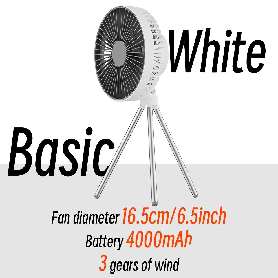 Wiederaufladbarer 10.000mAh Camping Ventilator mit LED-Beleuchtung und Powerbank | Karnz