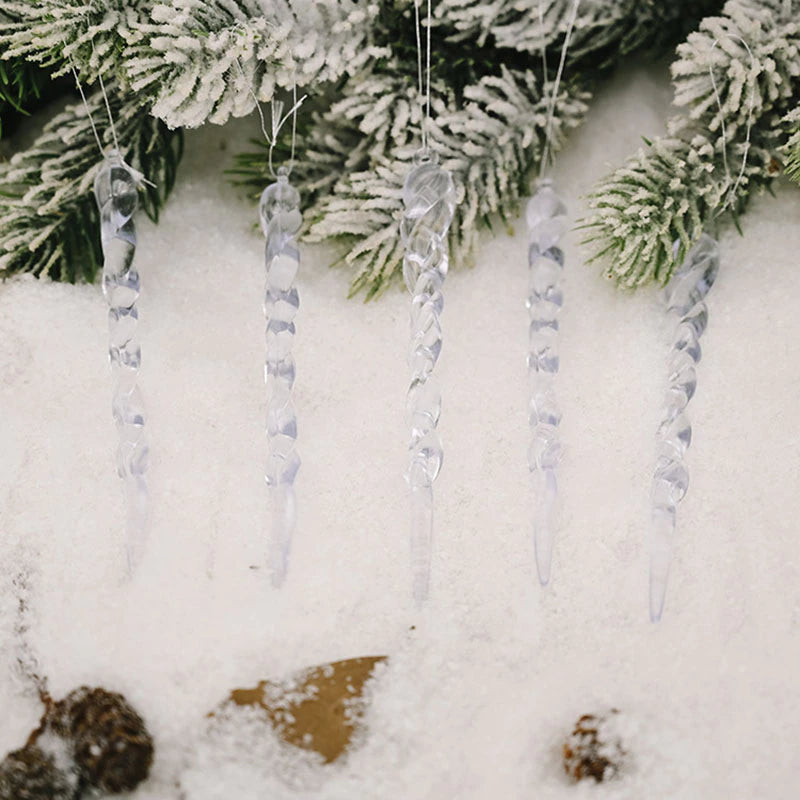 12 Stück Weihnachtsbaumdekoration Künstliche Eiszapfen | Karnz