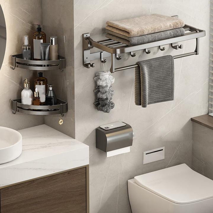 Zeitgemäßes Badezimmer Zubehör Set Graues Aluminium Badezimmer Zubehör Set