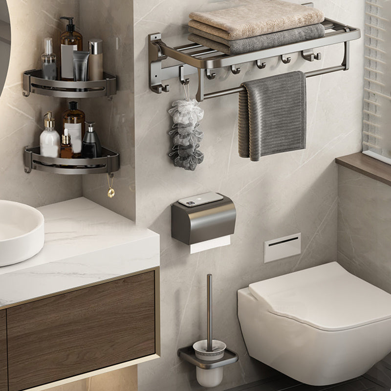 Zeitgemäßes Badezimmer Zubehör Set Graues Aluminium Badezimmer Zubehör Set