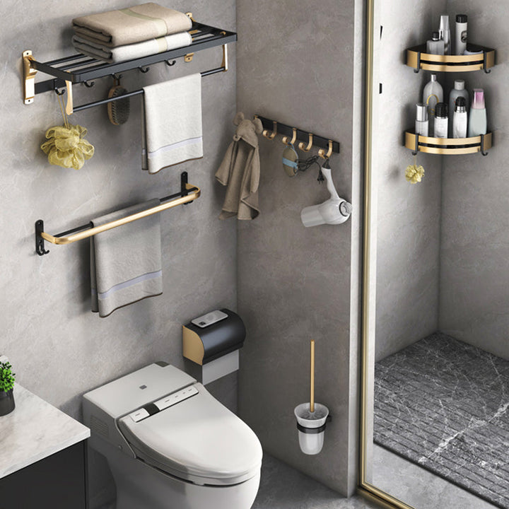 Schwarz & Messing Badezimmer Set Moderner Stil Badezimmeraccessoires Als Einzelstück Oder Im Set