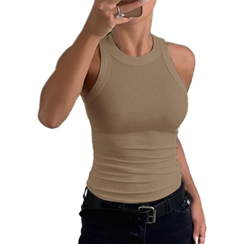 Karnz | Damen Rippen-Rückenfreies Tanktop