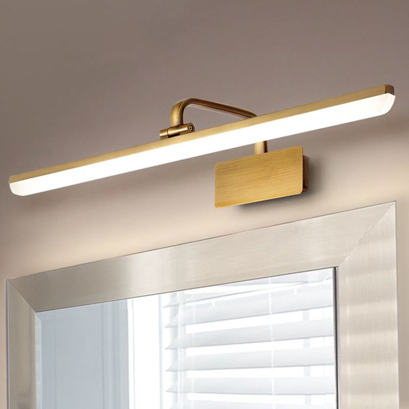 LED Wandleuchte für den Innenbereich mit ultra-dünnem Acrylschirm, gebürstete Messing-Wandleuchte in warm/weißem Licht, 16"/19,5" B | Karnz