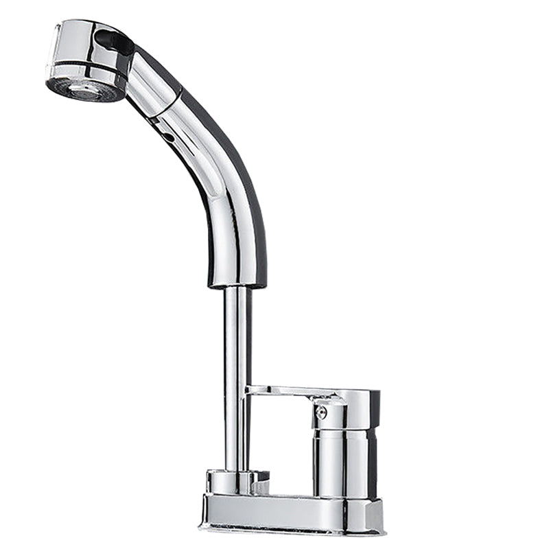 Moderner Stil Spülbecken Wasserhahn Kupfergriff Niedriger Bogen Ausziehbarer Spülbecken Wasserhahn
