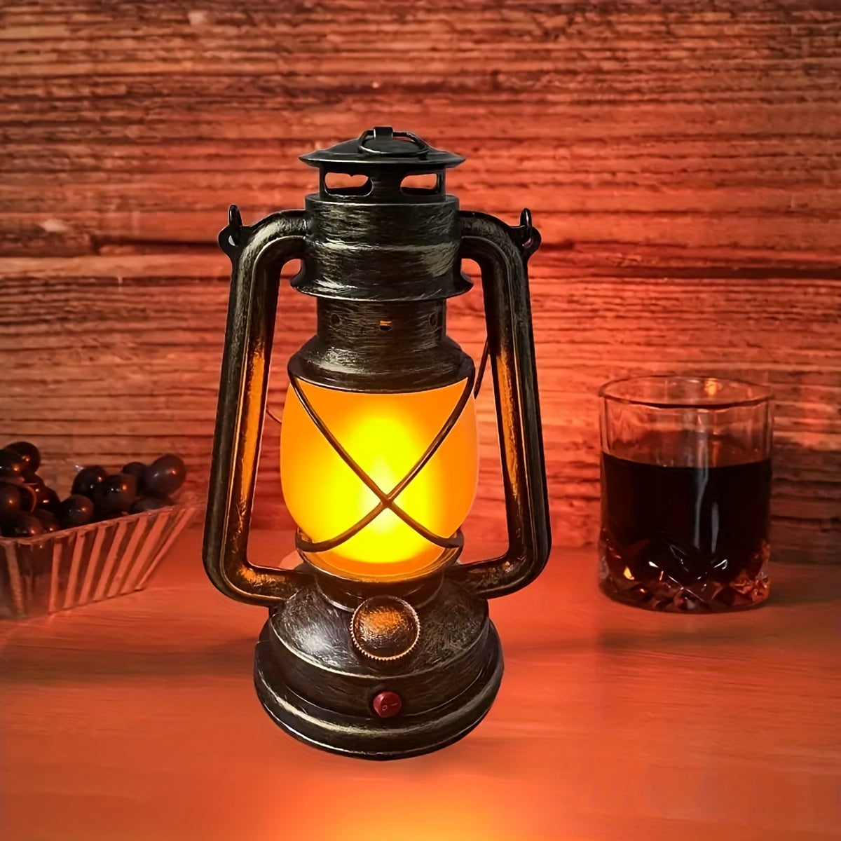 RetroGlow Laterne – Vintage LED Laterne mit Flammenlichteffekt | Karnz