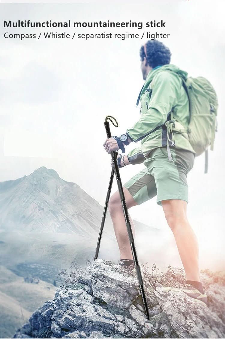Taktischer Wanderstock mit Multifunktionswerkzeug für Outdoor-Aktivitäten und Notfälle