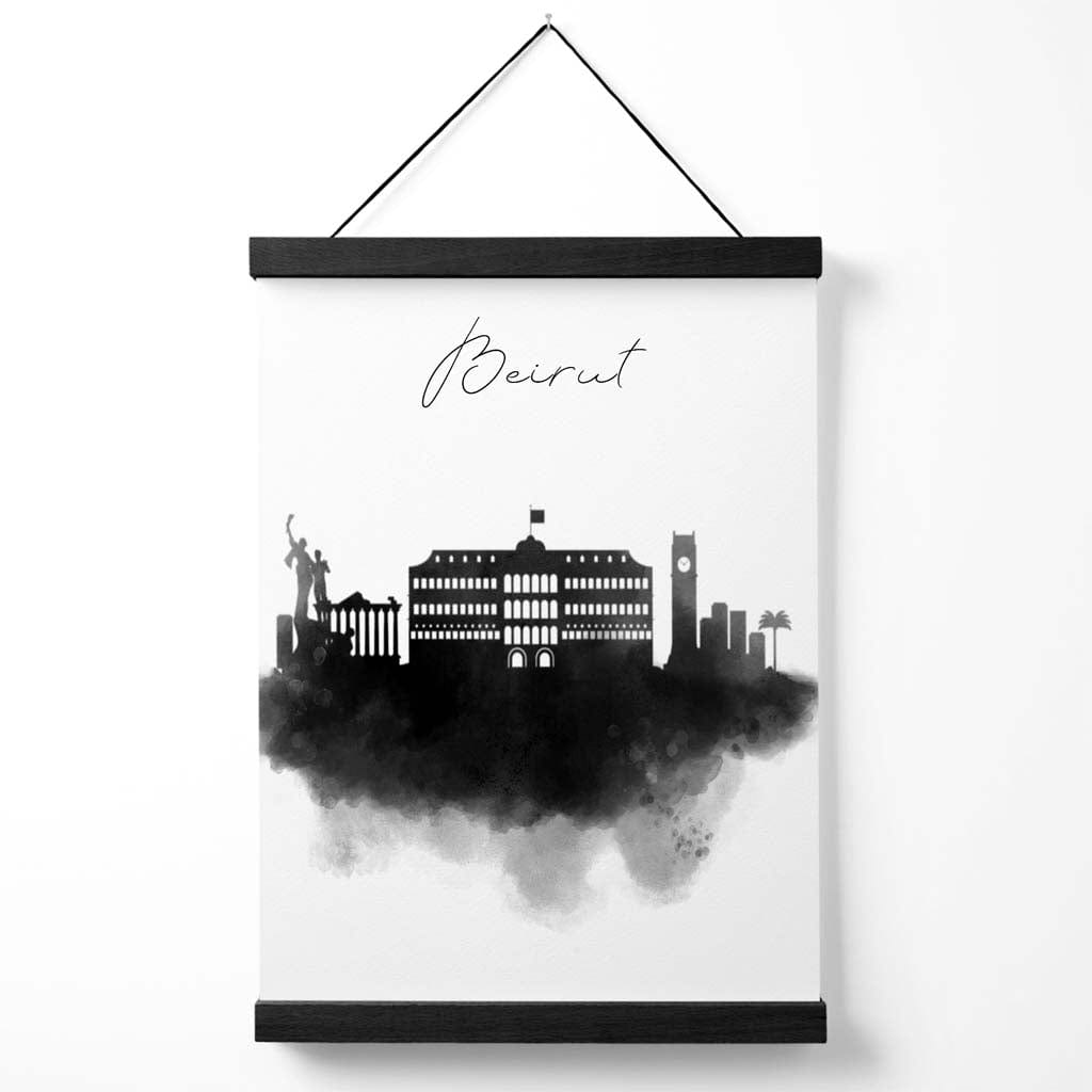 Beirut Aquarell-Skyline-Stadtposter mit Aufhänger