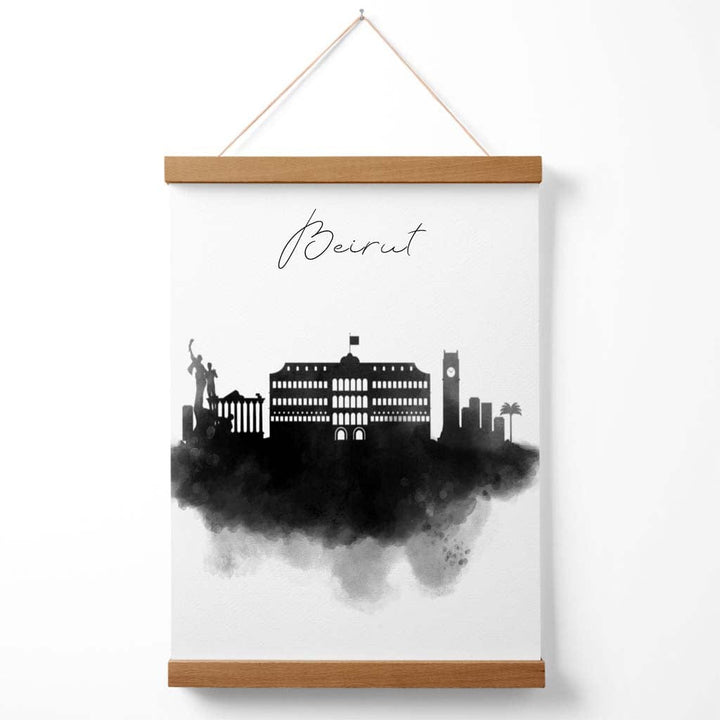 Beirut Aquarell-Skyline-Stadtposter mit Aufhänger