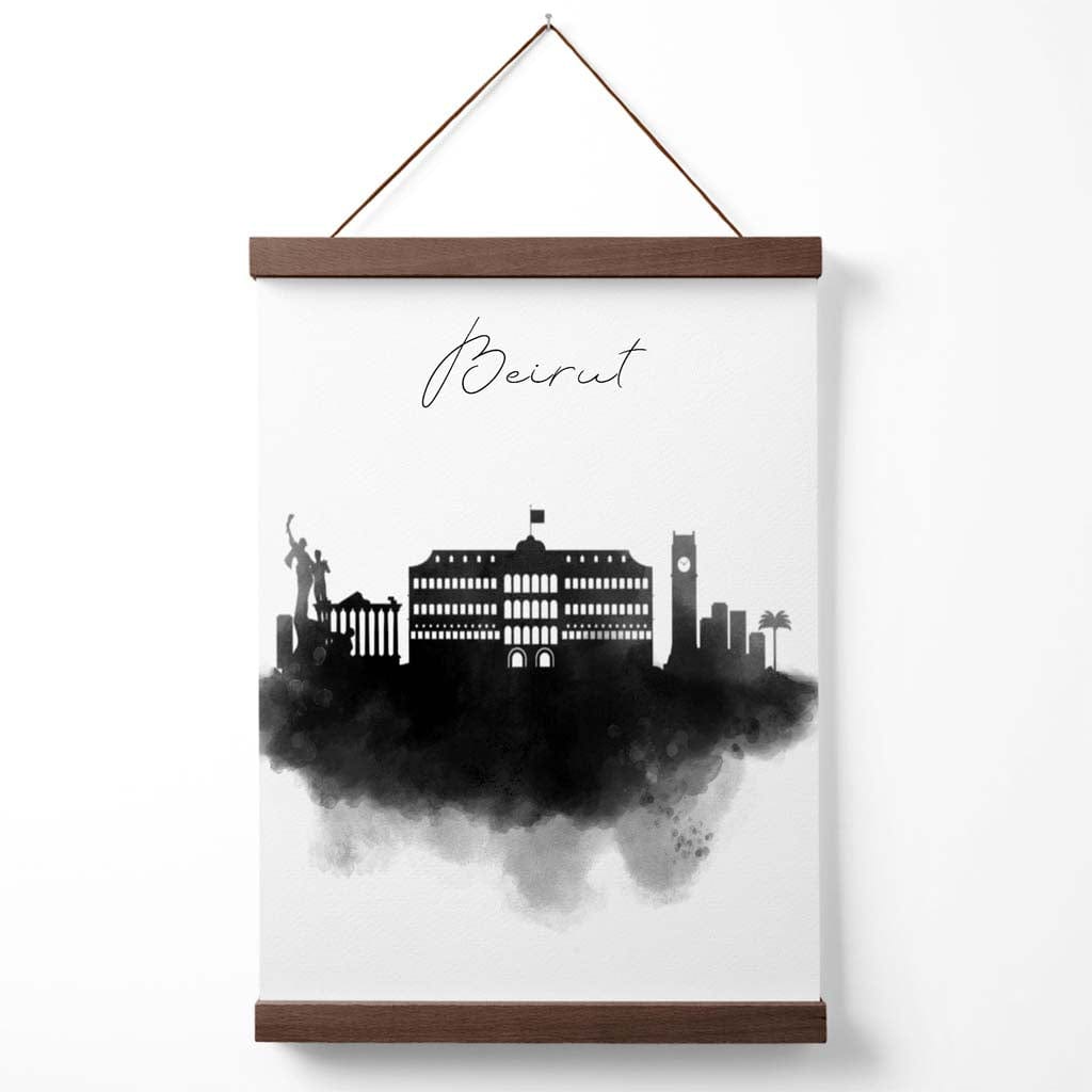 Beirut Aquarell-Skyline-Stadtposter mit Aufhänger