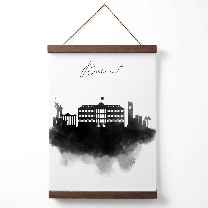 Beirut Aquarell-Skyline-Stadtposter mit Aufhänger