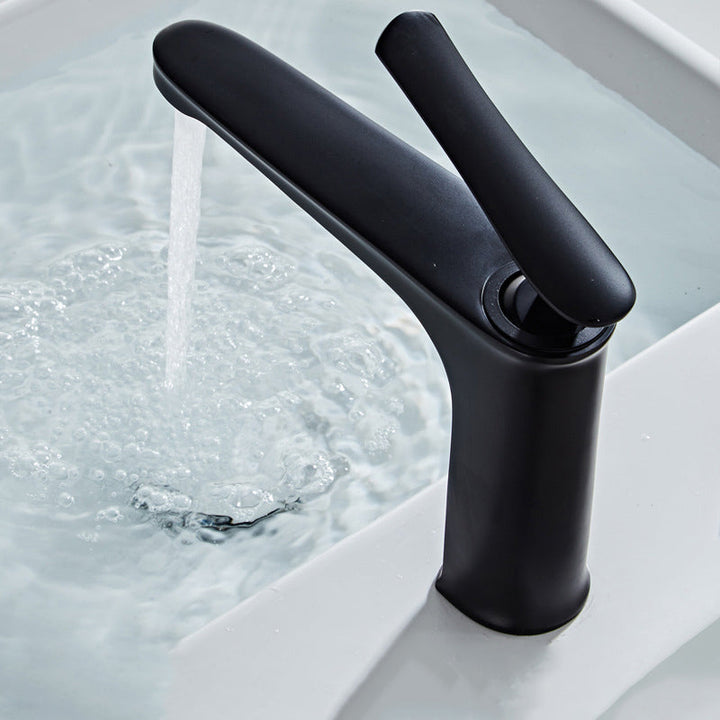 Luxus 1-Hand Waschbecken Badezimmer Wasserhahn Runder Messing Waschbecken Wasserhahn mit Wasser schlauch