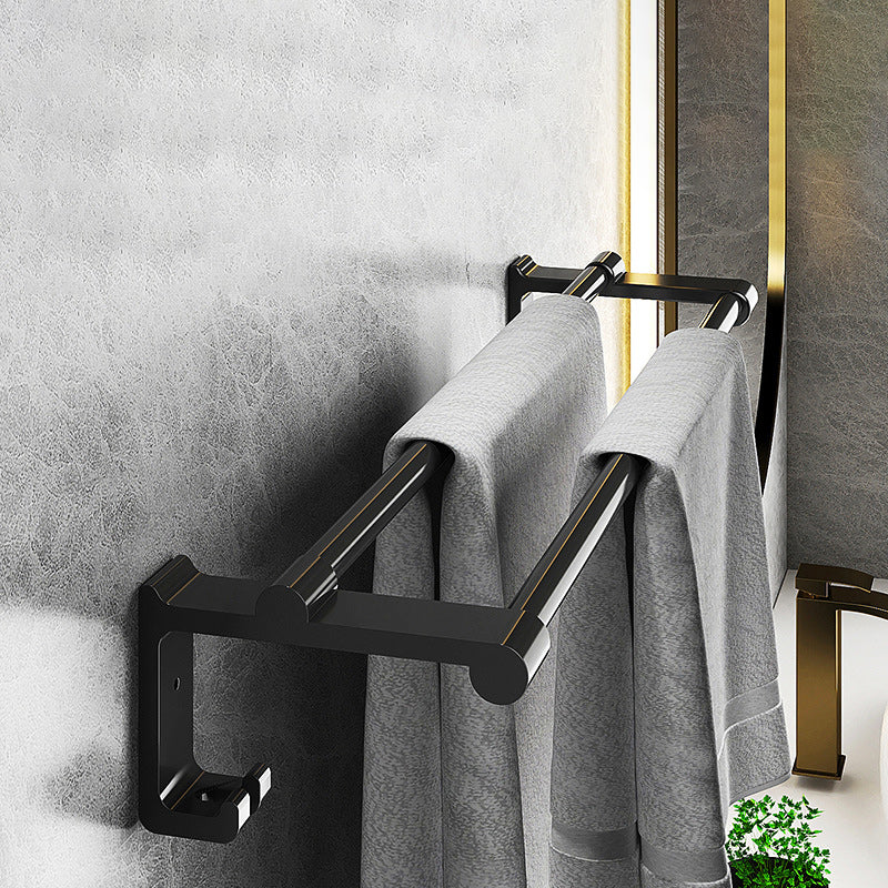 Modern Matt Schwarz Badezimmer Zubehör Set mit Badregal/Handtuchhaken/Handtuchstange