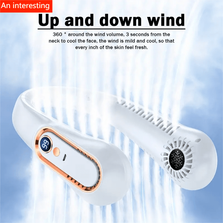 1pc Tragbarer USB-Kühler Ventilator mit 5 Geschwindigkeiten und digitaler Anzeige - Superstarke Technologie und bladeless Design für den Außenbereich | Karnz