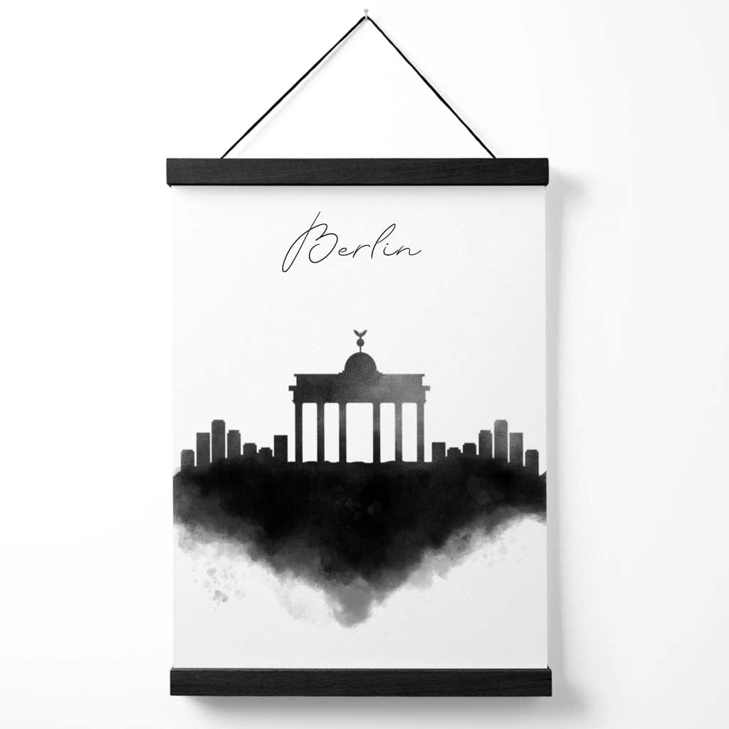 Berliner Skyline-Aquarellposter mit Aufhänger