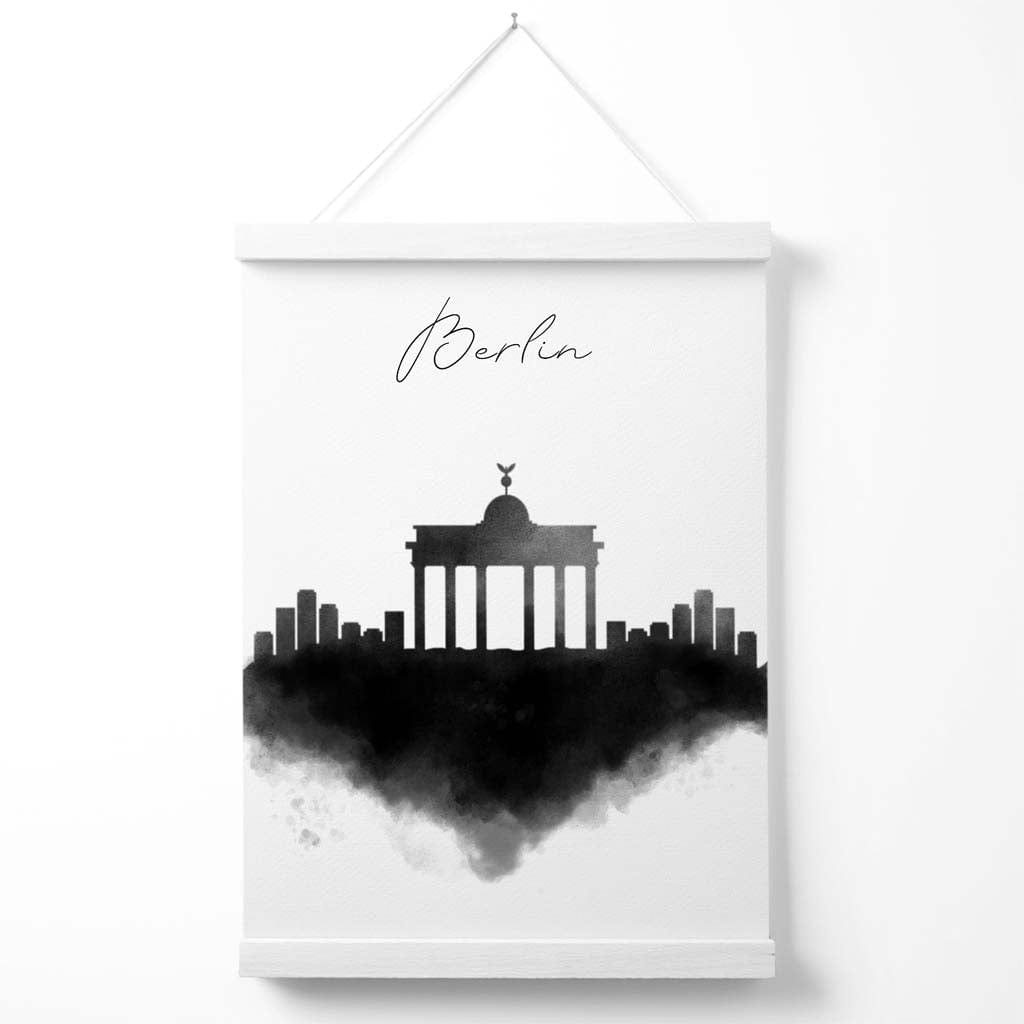 Berliner Skyline-Aquarellposter mit Aufhänger