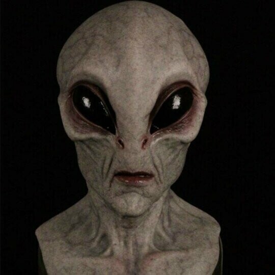 Alien-Maske | Realistisches Halloween-Kostümzubehör | Karnz