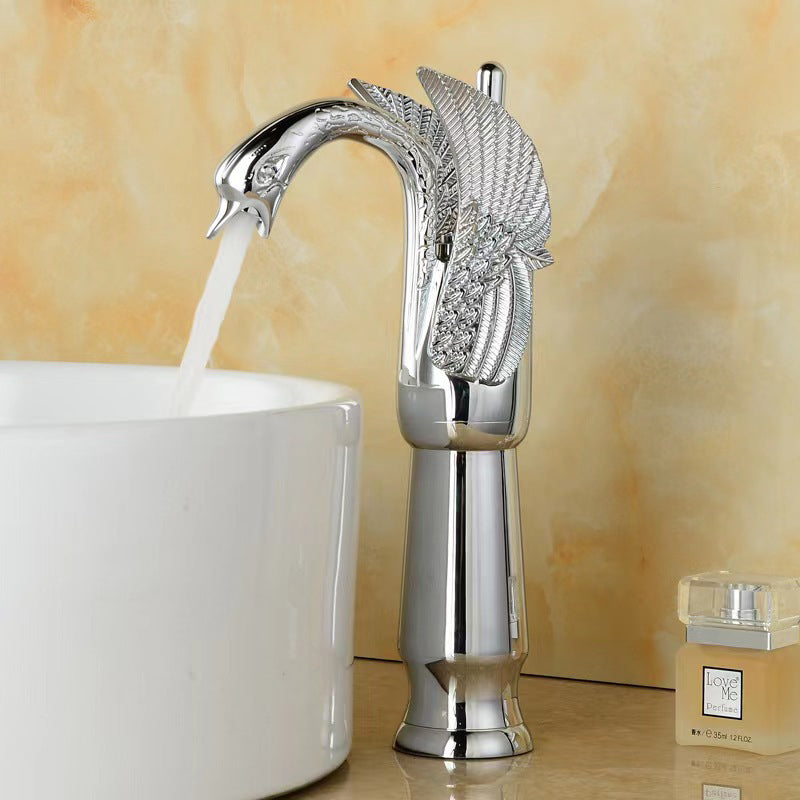 Vollmessing Badezimmer-Armatur Waschbecken Wasserhahn heiß und kalt einhebel Waschbeckenarmatur