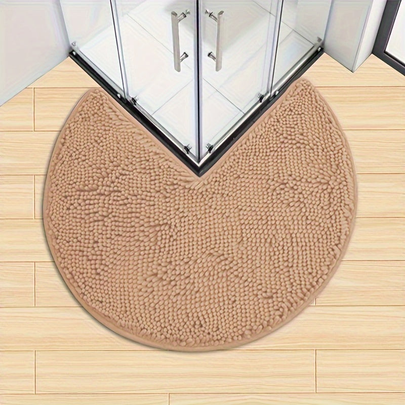Runde LuxeChen Badmatte Ultra-Soft Chenille – Rutschfest & Schnell Trocknend | Karnz