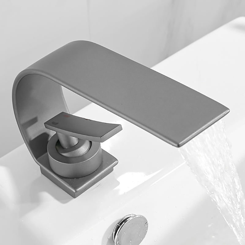Wasserfall Auslauf Weitverbreiteter Waschbecken Wasserhahn Moderner Metall Weitverbreiteter Waschbecken Wasserhahn