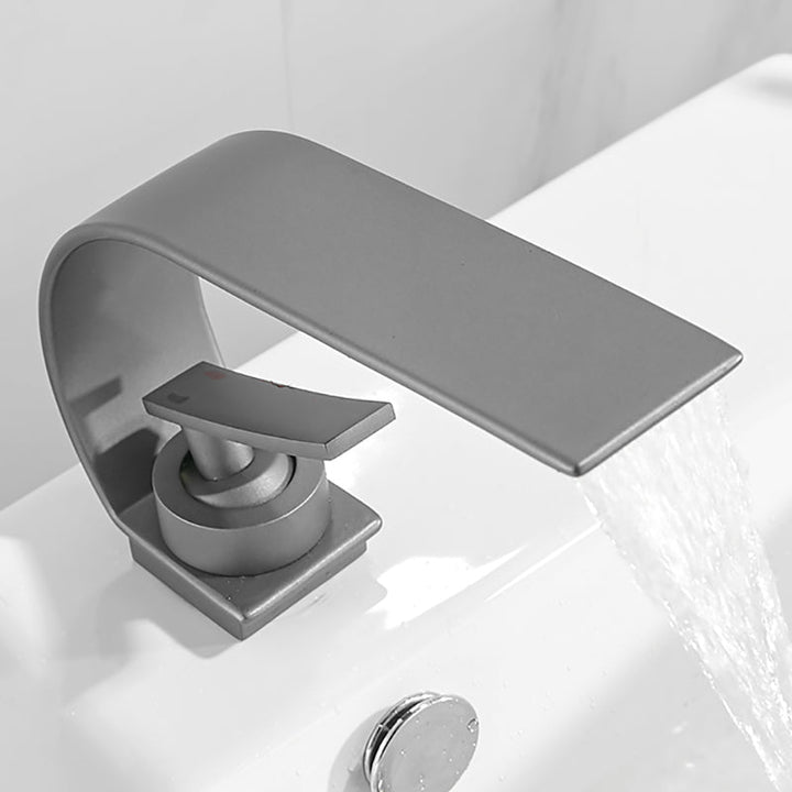 Wasserfall Auslauf Weitverbreiteter Waschbecken Wasserhahn Moderner Metall Weitverbreiteter Waschbecken Wasserhahn