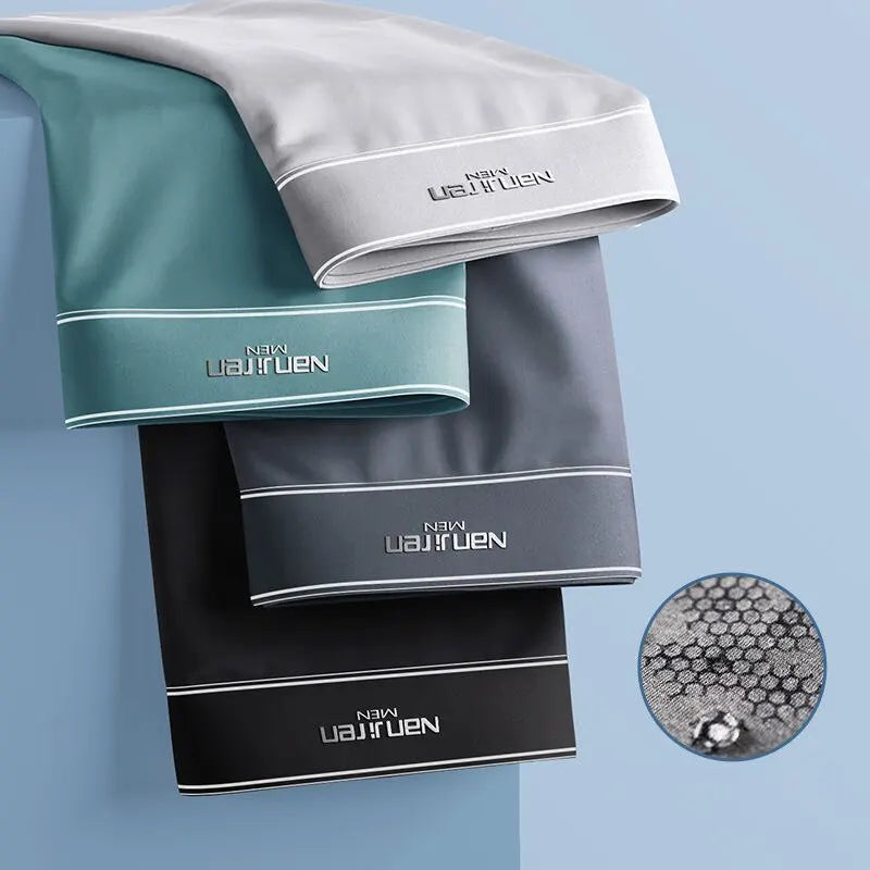 CoolSilk 4-teilige Eis-Seiden-Boxershorts mit Graphen-Technologie | Karnz