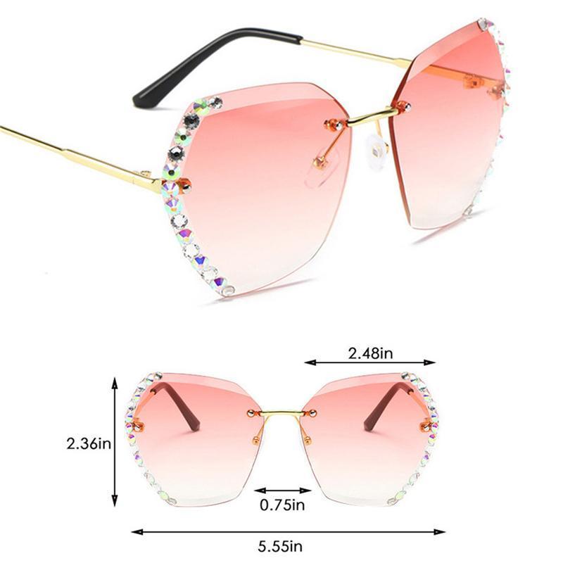 Randlose Sonnenbrille mit Kristall | Karnz