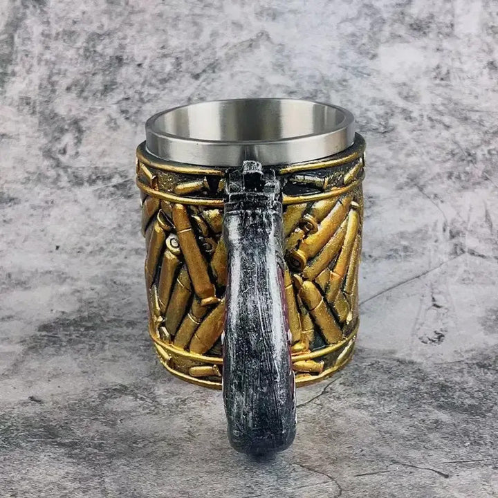 Edelstahl Bullet Muster Einzigartiger Revolver Bierkrug | Karnz