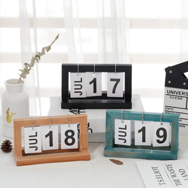 Niederländischer Teakholz-Schreibtischkalender | Karnz