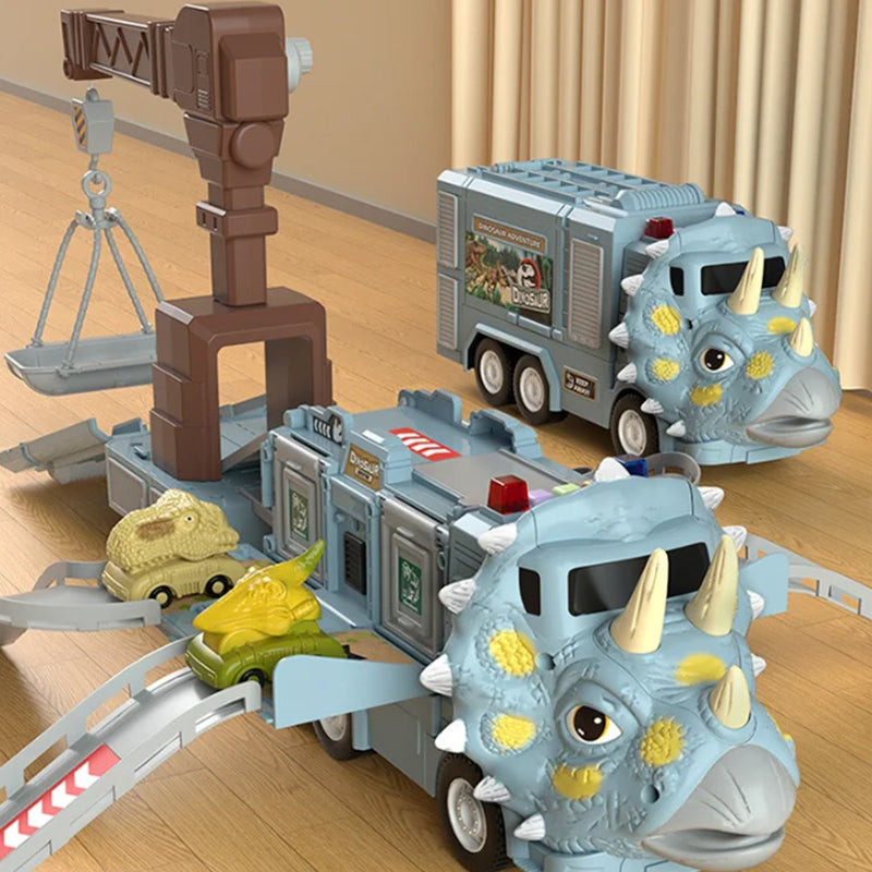 Neues Dinosaurier Transformations Ingenieur Lkw Schienen Spielzeugset Karnz