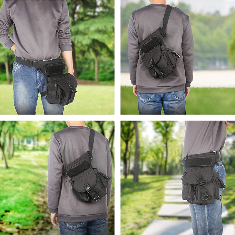 Wasserdichte taktische Hüfttasche aus Nylon für Herren, Beintasche, Reisetasche