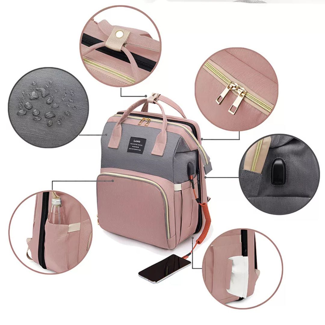 BabyVoyage | Faltbares Reisebett für Babys – Wasserdichtes Design – USB-Ladeanschluss – Ideal für Eltern unterwegs Karnz