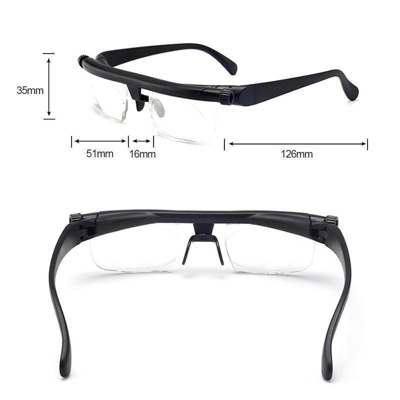 Sandsberg | Fokussierbare Lesebrille Unisex | Einstellbare Zoom-Linse | Schwarz