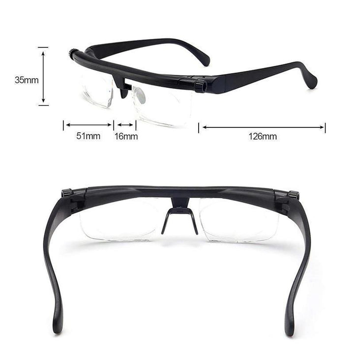 Sandsberg | Fokussierbare Lesebrille Unisex | Einstellbare Zoom-Linse | Schwarz