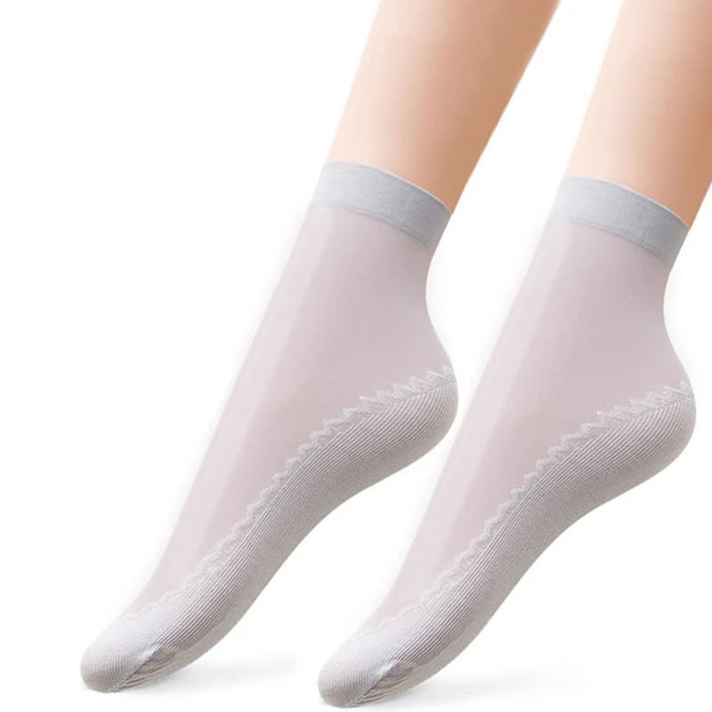 Seidige, rutschfeste Baumwollsocken, 5 Paar