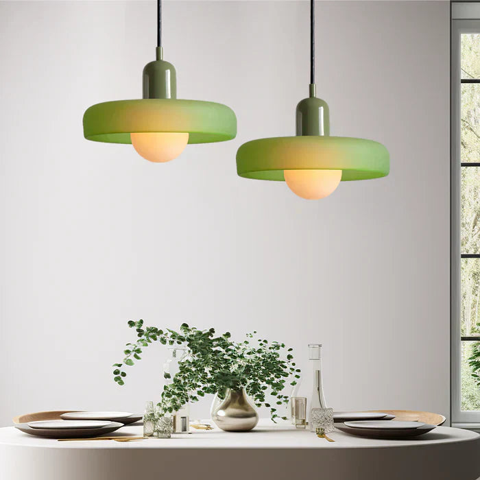 Bauhaus Bunte Glas Pendelleuchte - Moderne Designlampe für Wohnzimmer und Esszimmer | Karnz