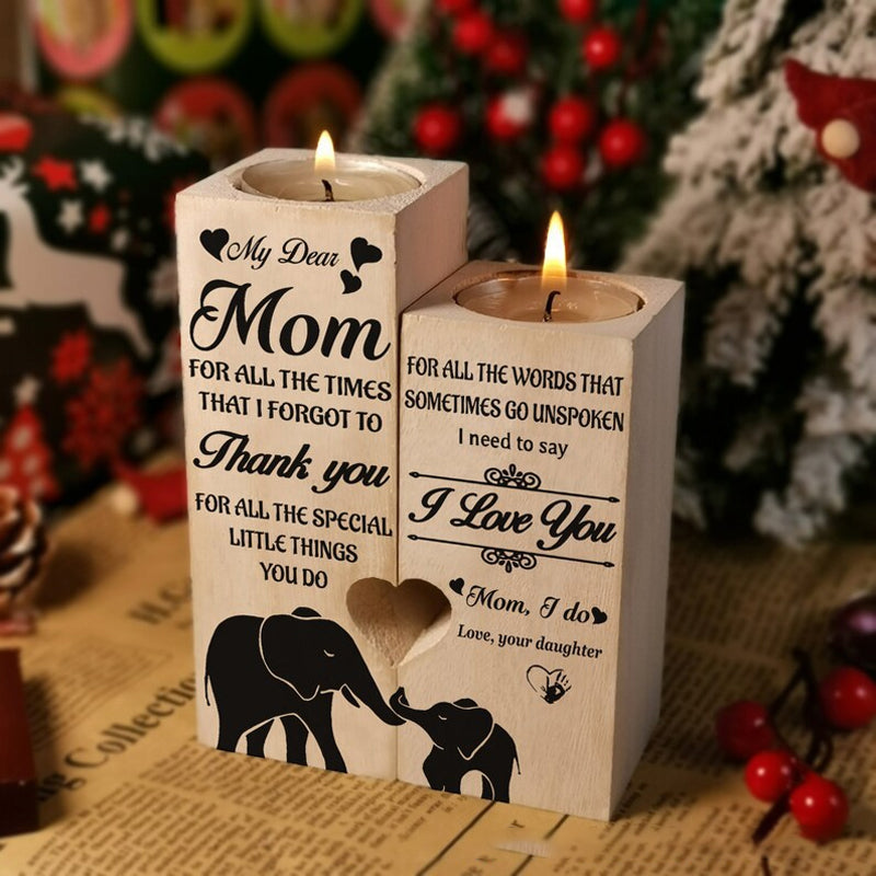 Smile A Lot More - Holz Teelichthalter mit Kerze Geschenk für Ihre Lieben | Karnz