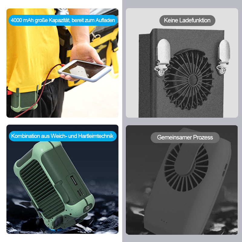 USB wiederaufladbarer tragbarer Taillenventilator | Karnz