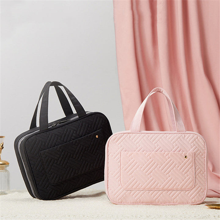Karnz | Travelique Reise-Kosmetik-Organizer | Kompakt & Wasserabweisend | Mit 4 Fächern & 360° Haken | Für Damen & Herren