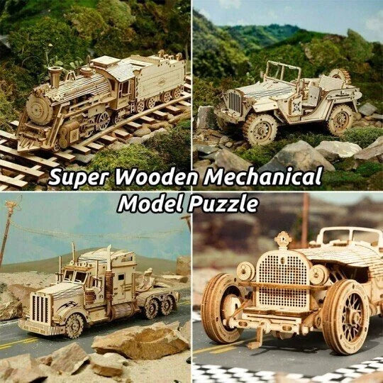 Super Holzmechanisches Modell Puzzle Set | Karnz