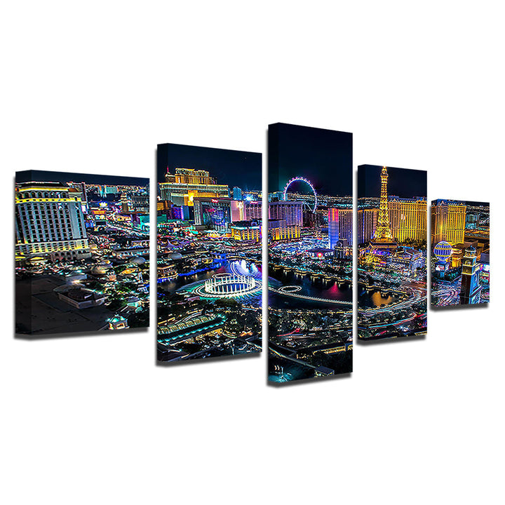 Las Vegas Lights 5 Stück - Leinwand Wandkunst Gemälde