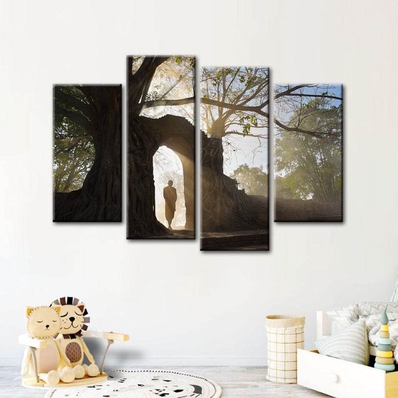 4-teilige Lone Man Nature - Leinwand Wandkunstmalerei
