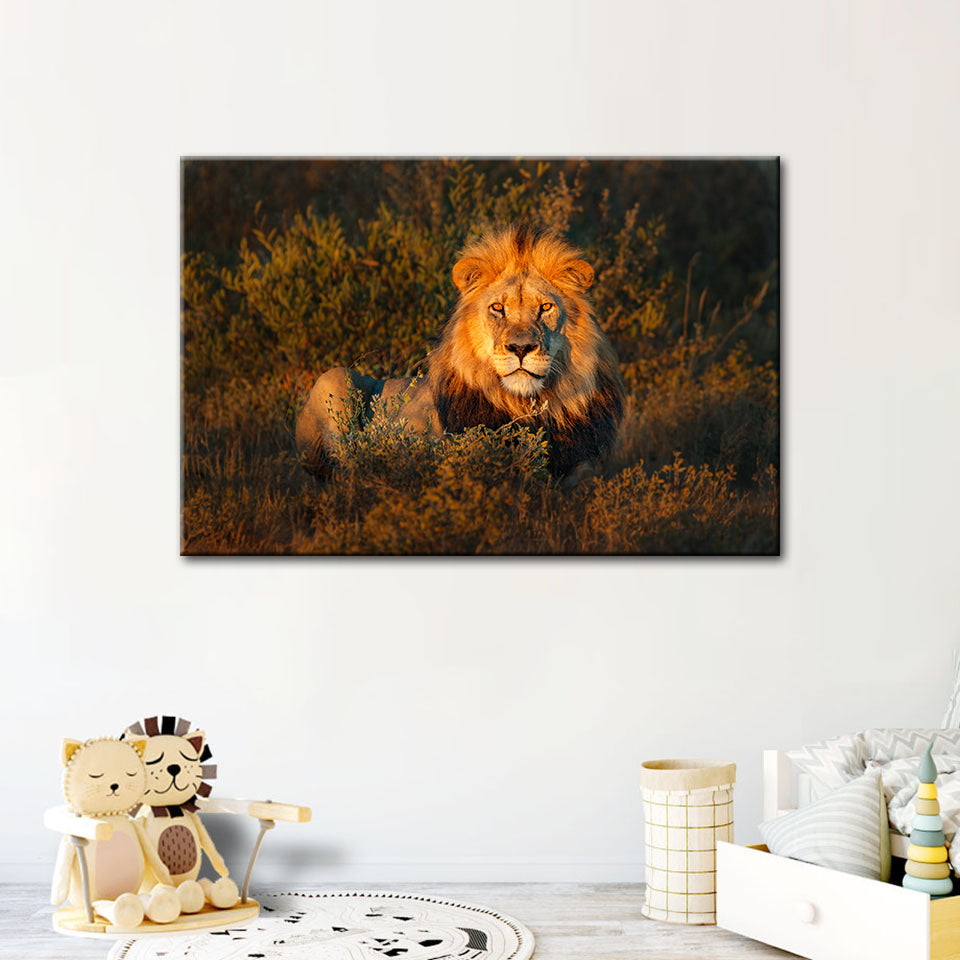 Göttlicher Sonnenuntergang Löwe - Leinwand Wandkunst Malerei