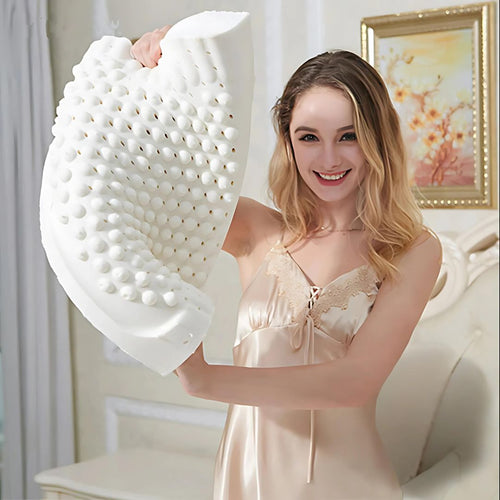 EcoNeck Comfort | 100% Naturkautschuk Orthopädisches Kissen - gegen Nackenschmerzen - Bequemes und Unterstützendes Kissen - Besserer Schlaf - Wellness Karnz