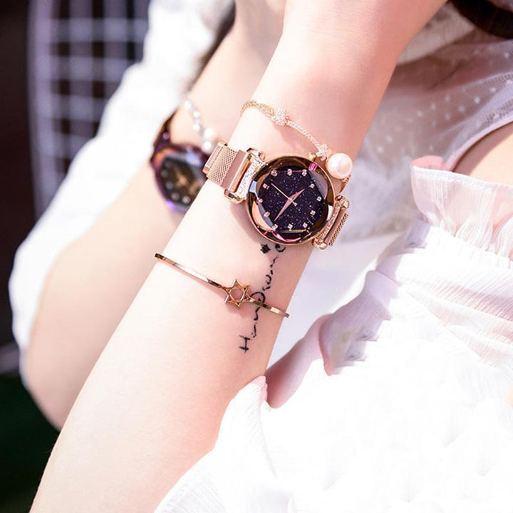 Wasserdichte Sternenhimmel Mädchen Armbanduhr | Karnz